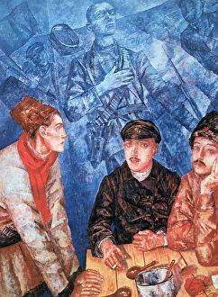 Comrade Gallery: After the Battle, 1923. Artist: Kuz ma Petrov-Vodkin