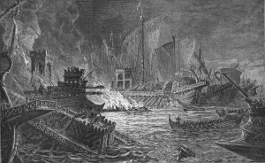 Mark Anthony Gallery: The Battle of Actium, at which Augustus defeated Antony and Cleopatra, 31 BC (1908)