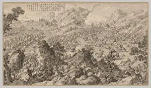 Qing Dynasty Prints: Battle at Aerchuer: from Battle Scenes of the Quelling of Rebellions