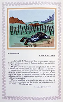 Crawling Prints: The Battle of the Aisne, 25th September 1914, (1919). Artist: Andre Helle