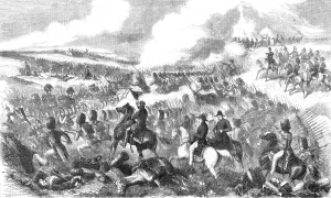 Highlanders Prints: The Battle of Alma: Charge of the Grenadier Guards and of The Highlanders