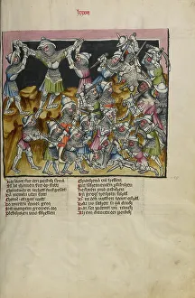 Cutting Prints: The Battle of the Amalekites: Moses Raising his Arms in Prayer; Weltchronik