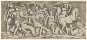 Shield Collection: Battle of Amazons, 1547. Creator: Leon Davent