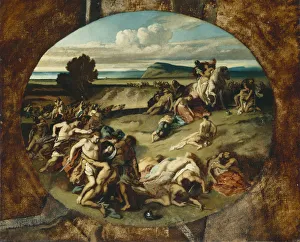The Battle of the Amazons, 1857. Artist: Feuerbach, Anselm (1829-1880) The Battle of the Amazons, 1857. Artist: Feuerbach, Anselm (1829-1880)