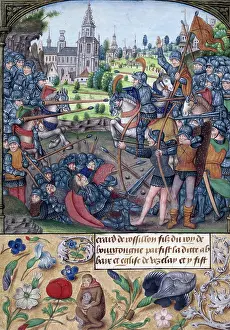 Monkies Prints: Battle between two armies, c1500. Creator: Unknown