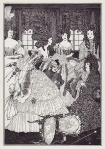 Hairstyles Prints: The Battle of the Beaux and the Belles, 1895-1896. Creator: Aubrey Beardsley
