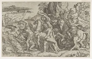 Giulio Pippi Detto Giulio Romano Prints: Battle around the Body of Patroclus, ca. 1543-ca. 1547. Creator: Anon