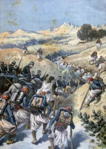Battle with the Brigands, Algeria, 1892. Artist: Frederic Lix