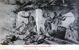 Resistance Gallery: Battle of Camerone, campaign of Mexico, 1863, (20th century). Artist: Jean Basin
