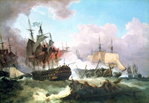 Tall Ship Gallery: The Battle of Camperdown, 1799. Artist: Philip James de Loutherbourg