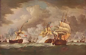 Yockney Prints: The Battle Of Camperdown, c1800. Artist: Thomas Whitcombe