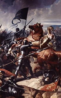 Images Dated 12th September 2005: Battle of Castillon, 1453 (19th century). Artist: Charles Philippe Auguste Lariviere
