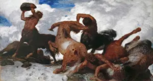 Destructive Prints: Battle of the Centaurs, 1873. Creator: Arnold Bocklin