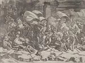Agostino Veneziano Gallery: Battle with a Cutlass, 1530-31. Creator: Agostino Veneziano