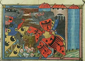 The Battle of Dorylaeum on 1 July 1097, 1337. Creator: Maître de Fauvel (active 1314-1340)