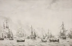 Man Of War Prints: The Battle of the Downs, 1659. Creator: Willem van de Velde I