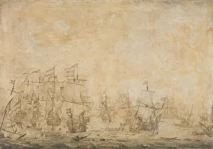Man Of War Prints: Battle between the Dutch and Swedish Fleets