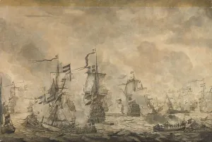 Man Of War Prints: Battle between the Dutch and Swedish Fleets