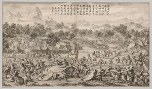 1644 1911 Prints: The Battle at Elei Zhalatu: from Battle Scenes of the Quelling of Rebellions
