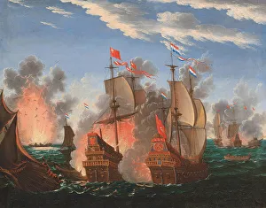 1670 Prints: The Battle of Fehmarn on 13 October 1644, 1670. Creator: Kauw, Albrecht (1616-1681)