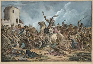 Caucasian War Gallery: Battle Between the Georgians and Mountain Tribes. Artist: Orlowski (Orlovsky)