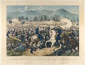 Currier And Ives Prints: The Battle of Gettysburg, Pa. July 3rd, 1863, 1863. Creator: Currier and Ives