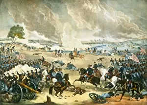 Battles Gallery: The Battle of Gettysburg, pub. 1863 (coour lithograph)