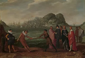 Battleships Prints: Battle for the Gold Staff (Dominion of the World), c.1615-c.1630. Creator: Adam Willaerts