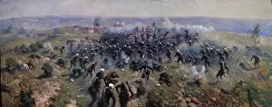 Panslavism Gallery: Battle of Gorni Dubnik on 24 October 1877, 1914. Artist: Grekov, Mitrofan Borisovich (1882-1934)