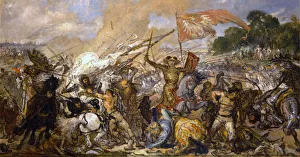 The Battle of Grunwald (sketch). Artist: Matejko, Jan Alojzy (1838-1893) The Battle of Grunwald (sketch). Artist: Matejko, Jan Alojzy (1838-1893)