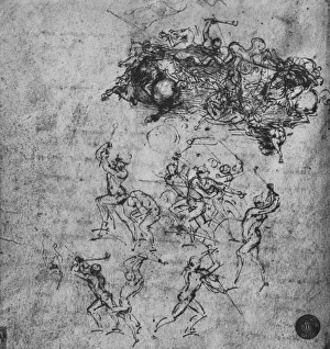 Foot Soldier Prints: Battle of Horsemen and of Footsoldiers, c1480 (1945). Artist: Leonardo da Vinci