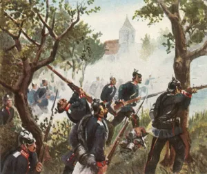 Knotel Richard Prints: The Battle of Koniggratz, 3 July 1866, (1936). Creator: Unknown