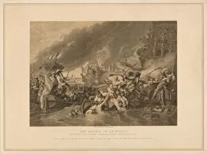Cherbourg Collection: The Battle of La Hogue, 1692 (1878). Artist: W Ridgway