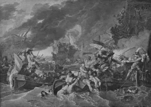 War Of The League Of Augsburg Prints: The Battle of La Hogue, c1781. Artist: Benjamin West