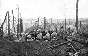 Lookout Prints: The Battle of La Malmaison; Our soldiers on German positions known as the Balcony