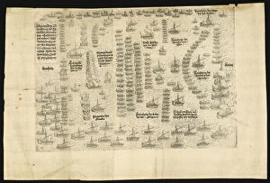 Turkish Fleet Gallery: The Battle of Lepanto on 7 October 1571, 1571. Artist: Jenichen, Balthasar (active 1560-1590)