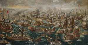 Armada Gallery: The Battle of Lepanto on 7 October 1571, 1640. Artist: Eertvelt, Andries van (1590-1652)