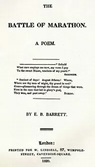 Barrett Collection: The Battle of Marathon. A Poem, 1820