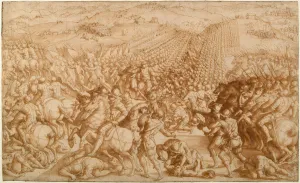 The Battle of Marciano, 1570s. Artist: Vasari, Giorgio (1511-1574) The Battle of Marciano, 1570s. Artist: Vasari, Giorgio (1511-1574)