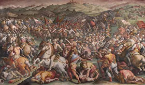 Tuscany Collection: The Battle of Marciano in Val di Chiana, 1570-1571. Artist: Vasari, Giorgio (1511-1574)