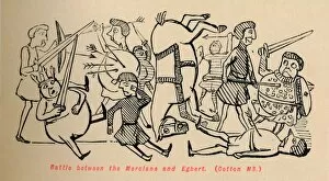 The Comic History Of England Gallery: Battle between the Mercians and Egbert, c1860, (c1860). Artist: John Leech