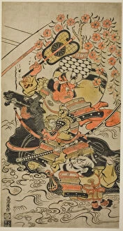 Suit Of Armour Collection: A Battle in Mid-Stream, c. 1705 / 10. Creator: Torii Kiyonobu I