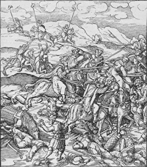 Tamerlane Prints: Battle between the Mongols under Timur and the Turks, c1400 (1908)