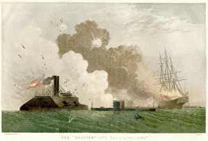 Battle between the Monitor and the Merrimac, American Civil War, 1862 (1864) Battle between the Monitor and the Merrimac, American Civil War, 1862 (1864)