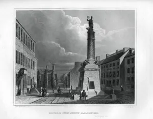 Baltimore Prints: Battle Monument, Baltimore, Maryland, USA, 1855. Artist: Archer and Boilly