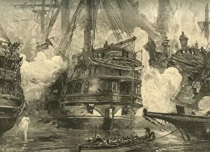 Sea Battle Prints: Battle of Navarino: HMS Asia engaging the ships of Capitan Bey and Moharram Bey