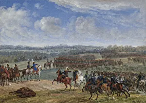 War Atrocities Prints: The Battle near Ostrovno on the morning of July 26th, 1812, 1855