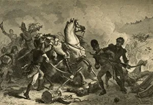 Leading Gallery: Battle of New Orleans - Death of General Pakenham, (1878). Creator: Albert Bobbett