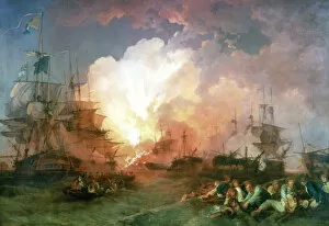 Tall Ship Gallery: The Battle of the Nile, 1800. Artist: Philip James de Loutherbourg