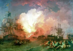 Shipwreck Prints: The Battle of the Nile, 1800. Artist: Philip James de Loutherbourg